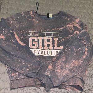 Bleach Painted Grunge Rebel Girl Revolution Feminist Pullover